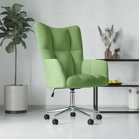 328164 vidaXL Scaun de relaxare, verde deschis, catifea