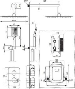 BOX - Set de Duș Ascuns cu Baterie Termostatică - Cod: BXYZNEBT