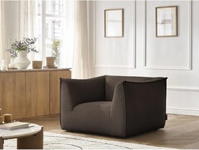 Fotoliu maro cu tapițerie din catifea reiată Giorgia – Bobochic Paris