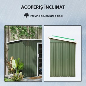 Outsunny, magazie pentru scule, casuta de gradina, sopron pentru unelte 280x130x172cm, Verde deschis | Aosom Romania