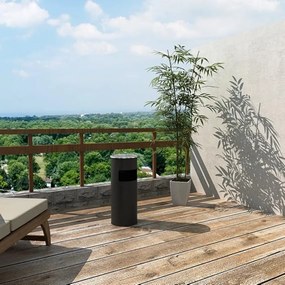 Scrumieră cu coș de gunoi SMOKE, 60,5x24,5 cm, negru SongmicsHome