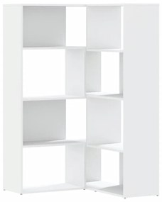 3307810 vidaXL Bibliotecă 4 niveluri, alb, 85x85x140 cm, lemn prelucrat