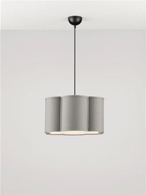 Lustra suspendata cu abajur textil gri BLOOSY