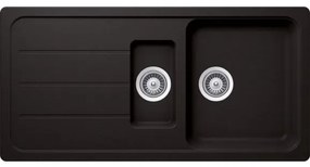 Set chiuveta bucatarie Schock Formhaus D-150Lsi baterie bucatarie Schock Cosmo Cristalite Nero cu dus extractibil 100 x 50 cm