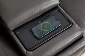 Coltar dumonde cu 2 reclinere electrice, tetiere reglabile, incarcare wireless, suport pahare Valen 334x83cm