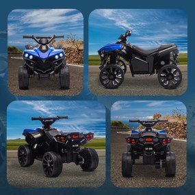 AIYAPLAY ATV pentru Copii 6V, Mașinuță Electrică cu 4 Roți cu Muzică și Faruri LED, pentru Vârstele 3-8 Ani Băieți și Fete, Albastru | Aosom Romania