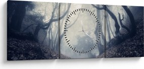 Tablou - Pădurea în ceață (cu ceas) (90x30 cm)