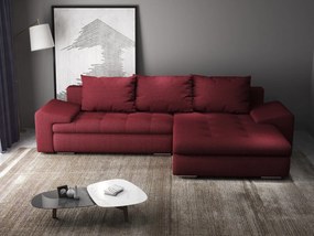 Colțar extensibil dumonde cu ladă de depozitare si sezut confortabil din spuma high-density, Leonardo Enjoy Rosu 260x185 cm II