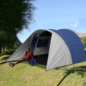 Outsunny Cort de camping familial pentru 3-4 persoane, impermeabil ușor ventilat, ușor de montat, dim. 390L x 315l x 188H cm | Aosom Romania