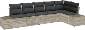 vidaXL Set de canapele pentru grădină 6 pcs Gri deschis poliratan