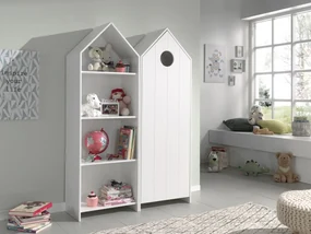 Set 2 Dulapuri pentru Copii Căsuță, Alb, (MDF) – CASAMI – Vipack
