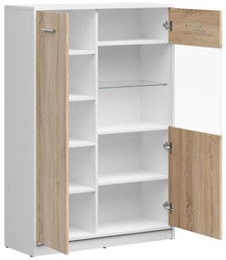Vitrină Nepo Plus 24 (Alb + Stejar sonoma) . 1100779