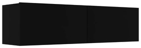 801491 vidaXL Comodă TV, negru, 120 x 30 x 30 cm, PAL
