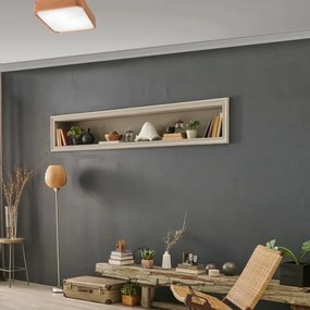 Plafonieră OAK SQUARE 2xE27/15W/230V 35x35 cm stejar