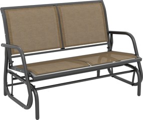 Outsunny Banca Tip Leagan 2 Locuri din Metal, Negru, 123x70x87 cm | Aosom Romania