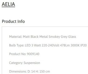 Pendul LED design modern AELIA