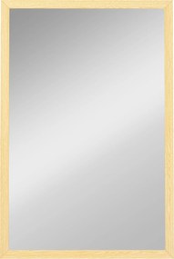 HOMCOM Oglindă murală rectangulară 60 x 40 cm, ramă din lemn natural, ideală pentru baie, living sau dormitor | Aosom Romania