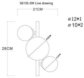 Lustră LED aplicată RIHA 3xG9/3W/230V crom Globo 56140-3W