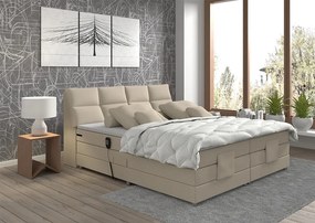Pat electric reglabil, cu arcuri, bej, 180x200, GERONA NEW