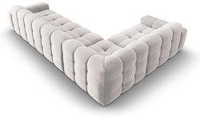 Colțar gri deschis cu tapițerie din catifea (pe partea stângă) Kendal – Micadoni Home