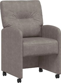 vidaXL Scaune de dining cu roți cu roți 2 pcs Gri 57 x 67 x 95 cm