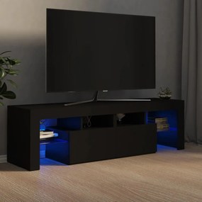 804365 vidaXL Comodă TV cu lumini LED, negru, 140x36,5x40 cm