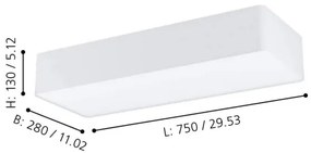 Eglo 99298 - Plafonieră POSADERRA, 3 x E27, 28 W, 230 V