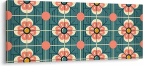 Tablou - Model retro cu flori (120x50 cm)