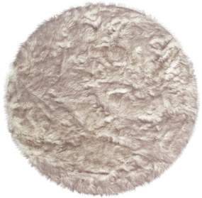 Covor My Home Sammo, blana artificiala, rotund, gri-alb, 140 cm