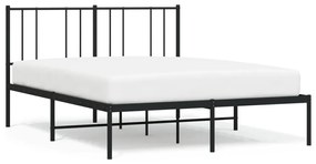 352481 vidaXL Cadru de pat metalic cu tăblie, negru, 140x200 cm