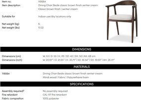 Scaun elegant design LUX Beale maro/ crem