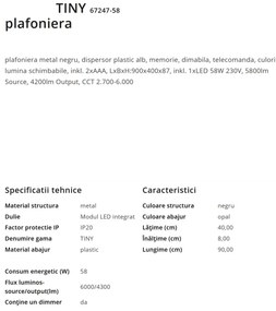 Lustra LED aplicata cu telecomanda design modern geometric TINY 58W