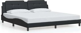 vidaXL Cadru de pat fără saltea, Zadar, negru, 200x200 cm, piele ecologică