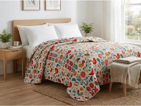 Cuvertura de pat RETRO BIRD colorata Dimensiune: 220 x 240 cm