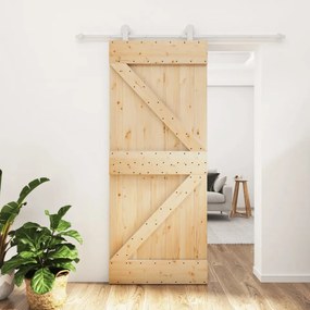 Ușă glisantă cu set de feronerie 85x210 cm, lemn masiv de pin