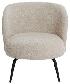 Fotoliu crem cu tapițerie din stofă bouclé Dieyda – Light &amp; Living