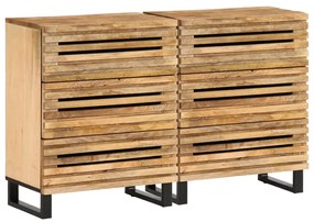 vidaXL Dulapuri, 2 buc., 60x34x75 cm, lemn masiv de mango brut