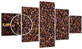 Tablou - boabe de cafea (125x70 cm), în 40 de alte dimensiuni noi