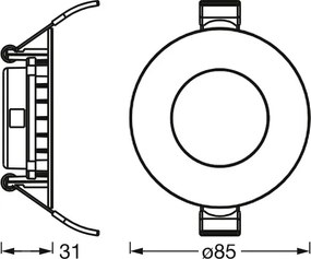 Osram - Set 3x spoturi LED încastrate SLIM, 4,5W, 230V
