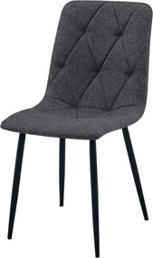 Scaun gri inchis LIBRA STONE GREY cu picioare negre