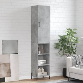 vidaXL Dulap înalt, gri beton, 34,5x34x180 cm, lemn prelucrat