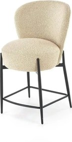 Scaun bar H126, bej/negru, stofa/metal, 57x61x95 cm