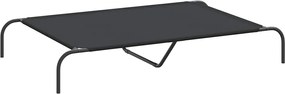 vidaXL Pat înălțat pentru câini negru țesătură Oxford și oțel