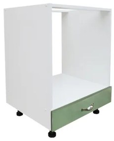 Corp pentru cuptor incorporabil cu sertar Zebra, alb/MDF VERDE, fara blat, 60 x 82 x 57 cm