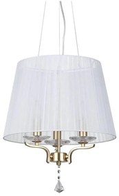 Lustră pe cablu Ideal Lux PEGASO 3xE14/28W/230V d. 40 cm auriu/alb