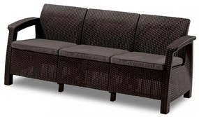 Set de mobilier de grădină Corfu max set, culoare maro, cu perne taupe calde