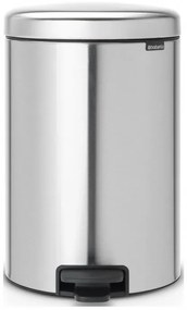 Coș cu pedală Brabantia NewIcon 649046, 20 l, închidere lină, bază antiderapantă, rezistent la amprente, Inox/Mate