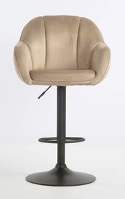 HR2055W Scaun Latte din Catifea cu Bază Neagră