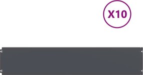 vidaXL Borduri de gazon 10 buc Antracit 20x103 cm Oțel laminat la rece