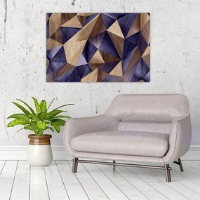 Tablou - 3D triunghiuri de lemn (90x60 cm)